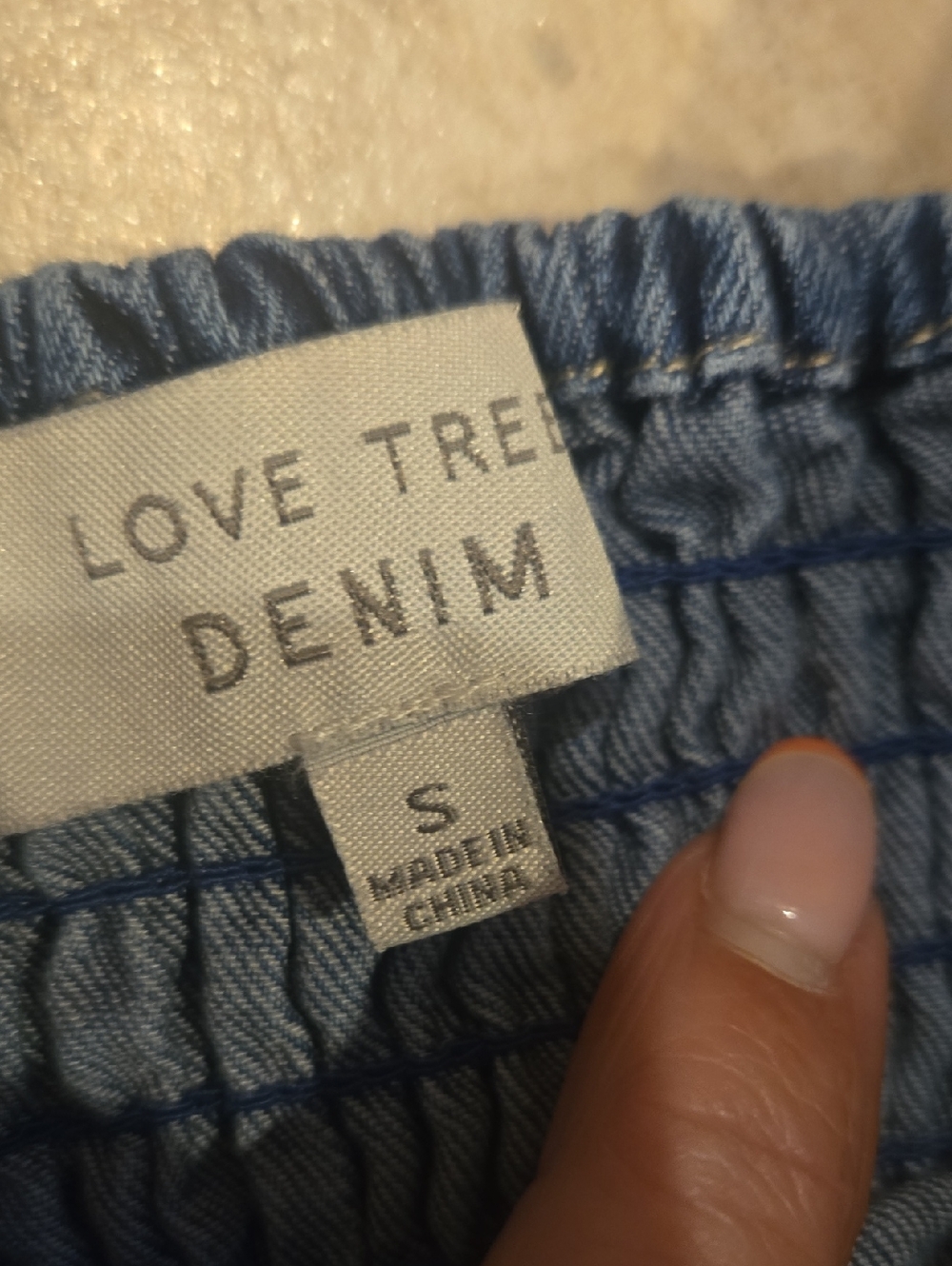 Love Tree Denim Jean Button Down Crop Top - Picture 2 of 5